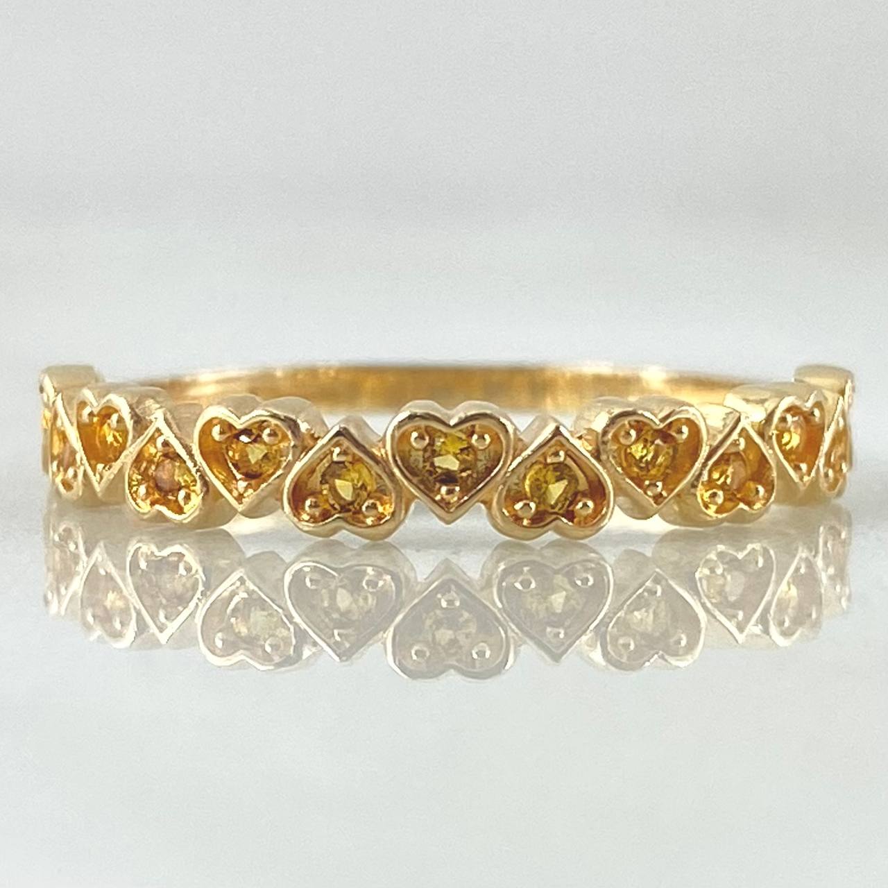 Anillo Corazones Intercalados 1.85gr / T7 / Oro 18K *