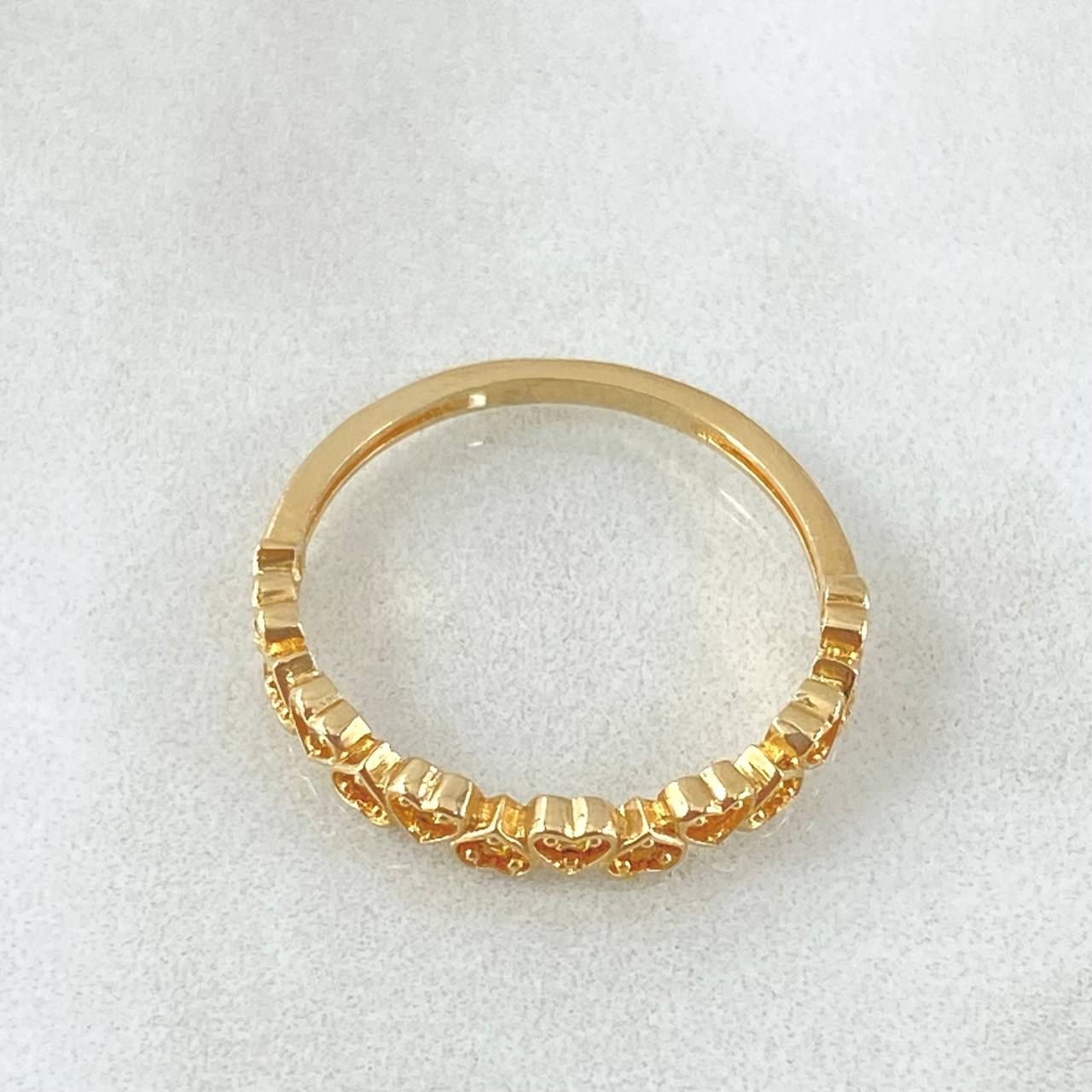 Anillo Corazones Intercalados 1.85gr / T7 / Oro 18K *