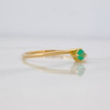 Anillo Solitario Esmeralda 7pts 0.9g / T6 3/4 Oro Amarillo 18K