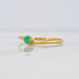 Anillo Solitario Esmeralda 7pts 0.9g / T6 3/4 Oro Amarillo 18K