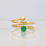 Anillo Espiral Esmeralda 22pts 2.3g / T7 Oro Amarillo 18K