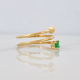 Anillo Espiral Esmeralda 22pts 2.3g / T7 Oro Amarillo 18K