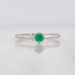 Anillo Solitario Esmeralda 14pts 1.25g / T6 3/4 Oro Blanco 18K