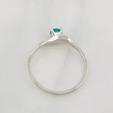 Anillo Solitario Esmeralda 29pts 1.5g / T7 1/4 Oro Blanco 18K