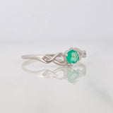 Anillo Solitario Esmeralda 21pts 0.85g / T7 1/4 Oro Blanco 18K