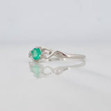 Anillo Solitario Esmeralda 21pts 0.85g / T7 1/4 Oro Blanco 18K