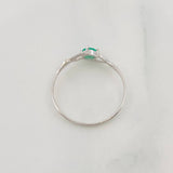 Anillo Solitario Esmeralda 21pts 0.85g / T7 1/4 Oro Blanco 18K
