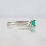Anillo Solitario Esmeralda 24pts 1.15g / T7 1/4 Oro Blanco 18K
