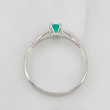 Anillo Solitario Esmeralda 24pts 1.15g / T7 1/4 Oro Blanco 18K