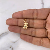 Dije Oso 2.15gr / 1.7cm / Circones Negros Verdes Oro Amarillo 18K $