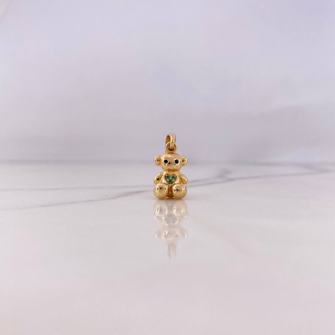 Dije Oso 2.15gr / 1.7cm / Circones Negros Verdes Oro Amarillo 18K $