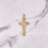 Dije Cruz Destellos 4.8gr / 4.9cm / Circones Blancos Tres Oros 18K $