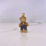 Dije Oso Articulado Overol 8.9gr / 3.5cm / Circones Colores Oro Amarillo 18K $
