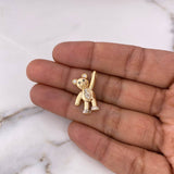 Dije Oso 2.3gr / 2.3cm / Circones Blancos Negros Oro Amarillo 18K $