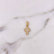Dije Cruz 1.05gr / 1.9cm / Circones Blancos Oro Amarillo 18K #