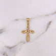 Dije Cruz Infinito 1.35gr / 3.1cm / Circones Blancos Dos Oros Amarillo Blanco 18K $