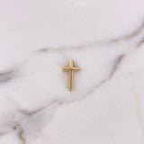 Dije Cruz 1.5gr / 1.9cm / Circones Azules Oro Amarillo 18K #