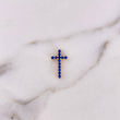 Dije Cruz 1.5gr / 1.9cm / Circones Azules Oro Amarillo 18K #