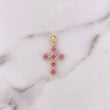 Dije Cruz Tupida 2.05gr / 2.8cm / Circones Blancos Rosados Oro Amarillo 18K &