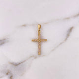 Dije Cruz Penitencia 1.9gr / 3cm / Circones Rosados Dos Oros Amarillo Blanco 18K $