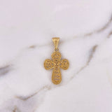 Dije Cruz Bendicion 3.05gr / 3.3cm / Circones Blancos Oro Amarillo 18K $