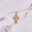 Dije Cruz Bendicion 3.05gr / 3.3cm / Circones Blancos Oro Amarillo 18K $