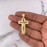 Dije Cruz Craquelada 6.4gr / 4.3cm / Lisa Oro Amarillo 18K #