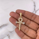 Dije Clavo 4.3gr / 4.2cm / Circones Blancos Dos Oros Amarillo Blanco 18K $