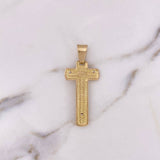 Dije Cruz 6.8gr / 4.6cm / Lisa Dos Oros Amarillo Blanco 18K $
