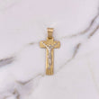 Dije Cruz 6.8gr / 4.6cm / Lisa Dos Oros Amarillo Blanco 18K $