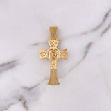 Dije Cruz Rostro Cristo 8.95gr / 4.9cm / Circones Blancos Dos Oros Amarillo Blanco 18K $