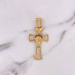 Dije Cruz Rostro Cristo 8.95gr / 4.9cm / Circones Blancos Dos Oros Amarillo Blanco 18K $