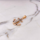 Dije Ancla Cristo Timon 6.5gr / 4cm / Circones Blancos Negros Dos Oros Blanco Rosa 18K $