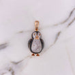 Dije Pingüino 11.2gr / 4.1cm / Circones Blancos Negros Dos Oros Blanco Rosa 18K $