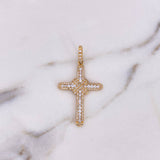 Dije Cruz Penitencia 3.95gr / 4.3cm / Circones Blancos Oro Amarillo 18K #