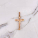Dije Cruz Cristo 6gr / 4.7cm / Dos Oros Blanco Rosa 18K #