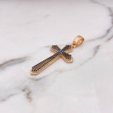 Dije Cruz 10.2gr / 5.8cm / Circones Negros Dos Oros Blanco Rosa 18K $