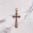 Dije Cruz 10.2gr / 5.8cm / Circones Negros Dos Oros Blanco Rosa 18K $