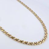 Cadena Cubana infinito 32.9gr / 61.4cm / 6.2mm Circones Blancos Oro Amarillo +4 18K &