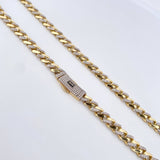 Cadena Cubana infinito 32.9gr / 61.4cm / 6.2mm Circones Blancos Oro Amarillo +4 18K &