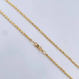 Cadena Militar 7.85gr / 60.5cm / 1.8mm Bola Diamantada Oro Amarillo  +3 18K &