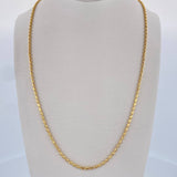Cadena Militar 7.85gr / 60.5cm / 1.8mm Bola Diamantada Oro Amarillo  +3 18K &