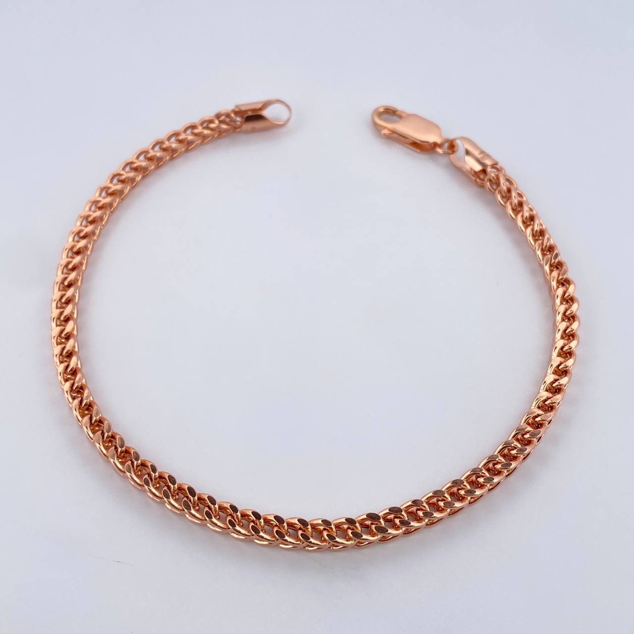 Pulso Franco 7.1gr / 22.1cm / 3.4mm Oro Rosa +4 18K $