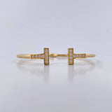 Pulso Aro T 7.15gr / 17.7cm / 2.5mm Circones Blancos Oro Amarillo +4 18K &