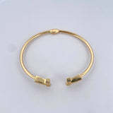 Pulso Aro T 7.15gr / 17.7cm / 2.5mm Circones Blancos Oro Amarillo +4 18K &