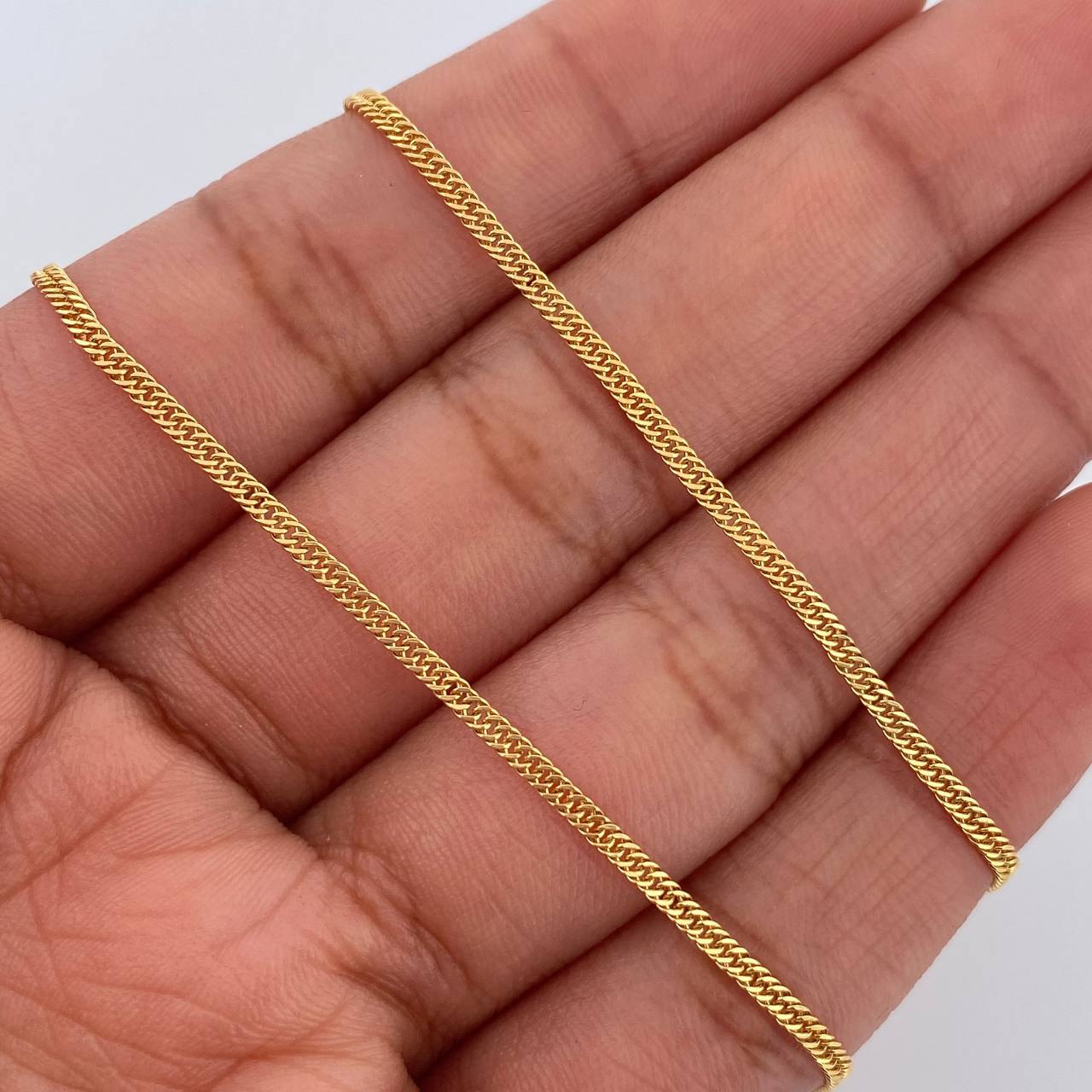 Cadena Cubana Reticulada 1.8gr / 45cm / +3 Oro 18K &