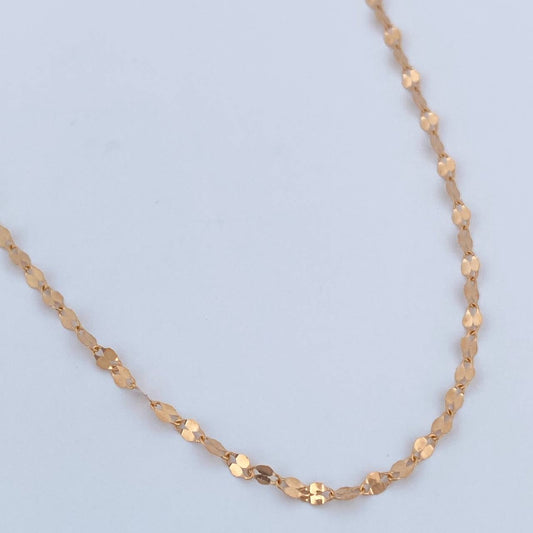 Cadena Flor Espejo 0.85gr / 45.5cm / Oro Rosa +3 18K $