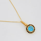 Set Cadena Veneciana + Dije Halo / 2.05g / 45cm Oro Amarillo 18K
