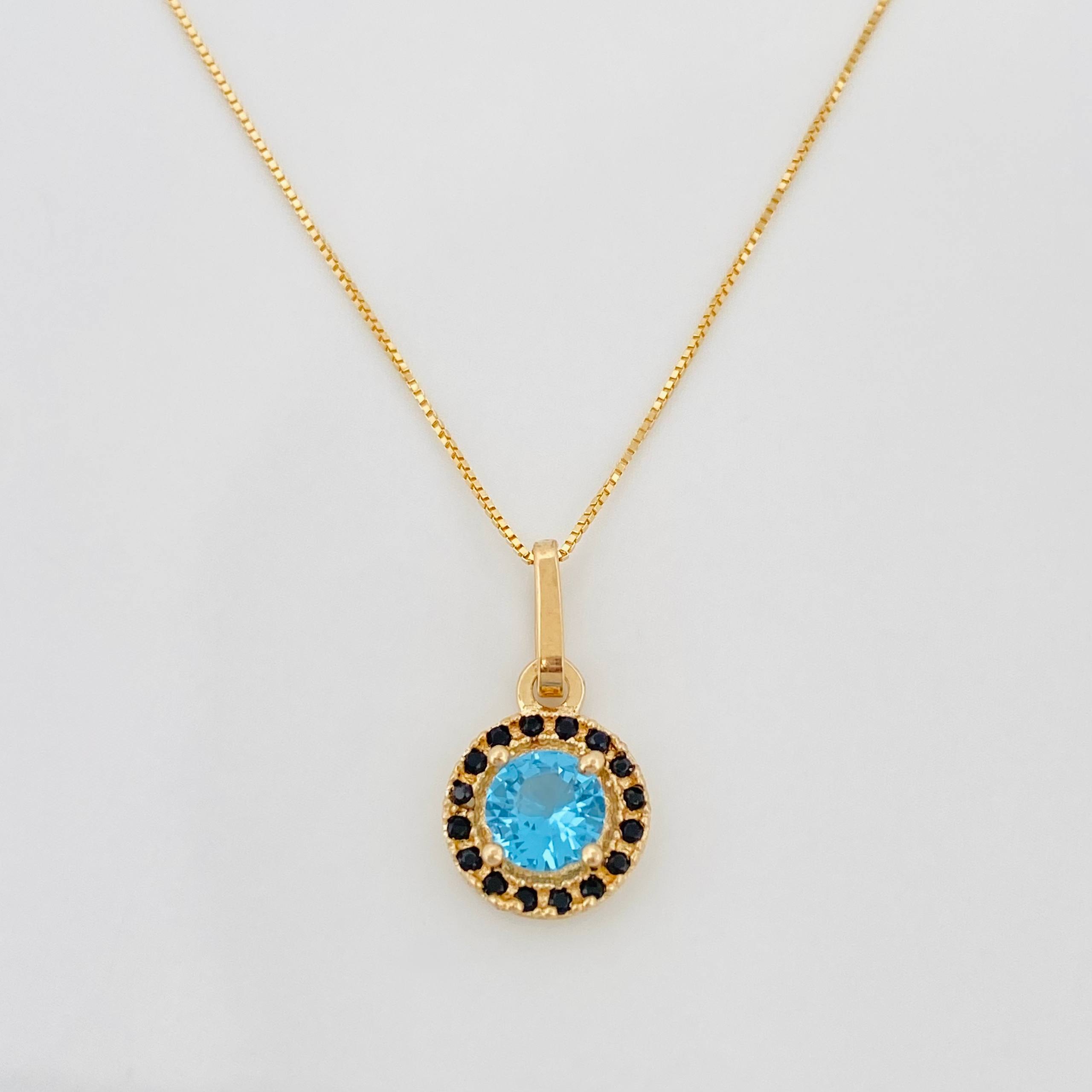 Set Cadena Veneciana + Dije Halo / 2.05g / 45cm Oro Amarillo 18K