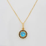 Set Cadena Veneciana + Dije Halo / 2.05g / 45cm Oro Amarillo 18K